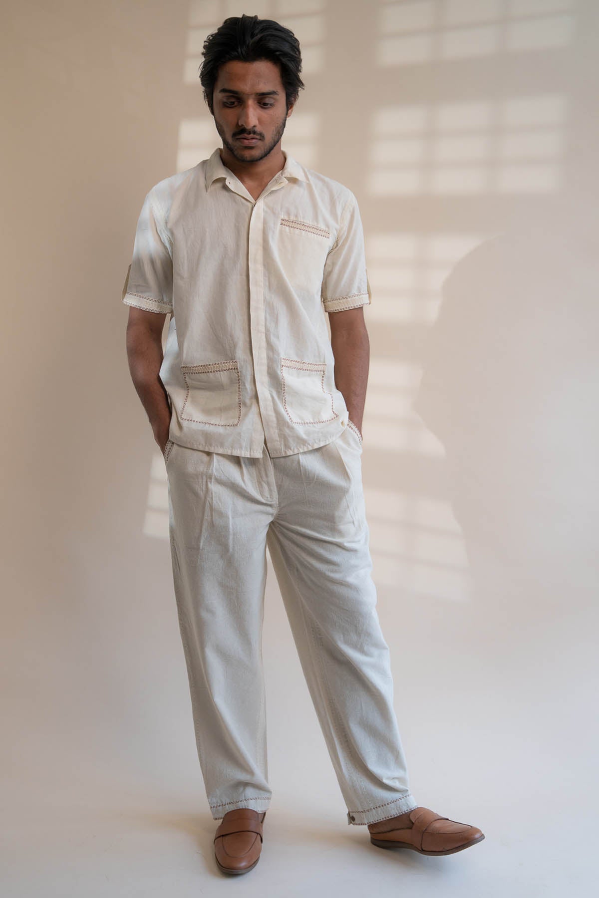 Buy Designer Pleated 100% Cotton Pants By Lafaani